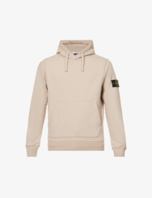 Stone Island Mens Dove Grey Brand-badge Relaxed-fit Cotton-jersey Hoody