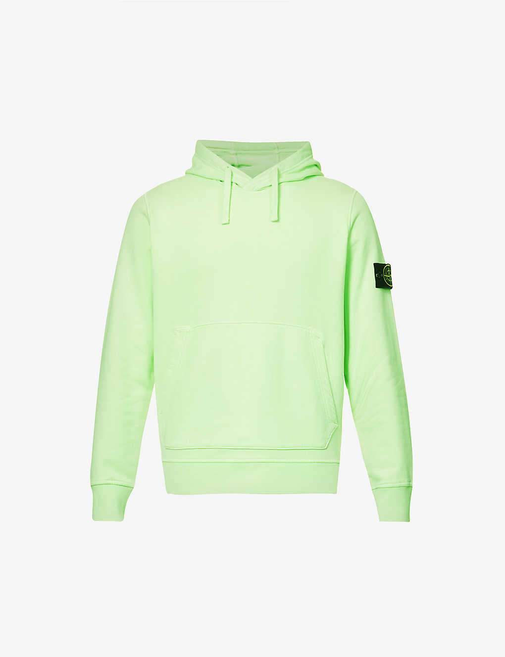 STONE ISLAND STONE ISLAND MEN'S LIGHT GREEN BRAND-BADGE RELAXED-FIT COTTON-JERSEY HOODY,65433158