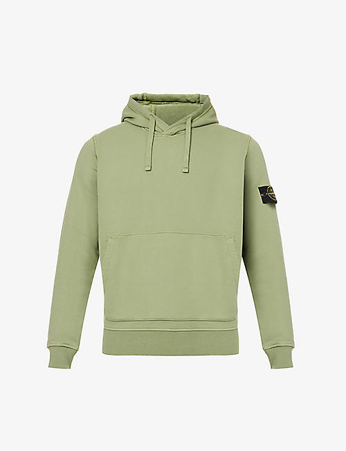 STONE ISLAND: Brand-badge relaxed-fit cotton-jersey hoody