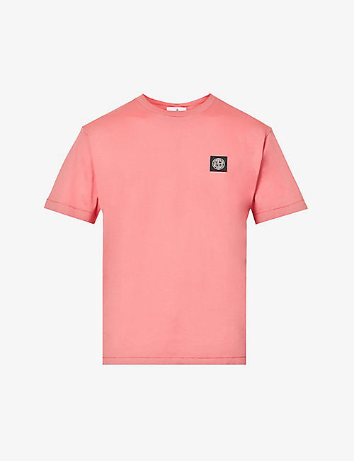 STONE ISLAND: Logo-patch regular-fit cotton-jersey T-shirt