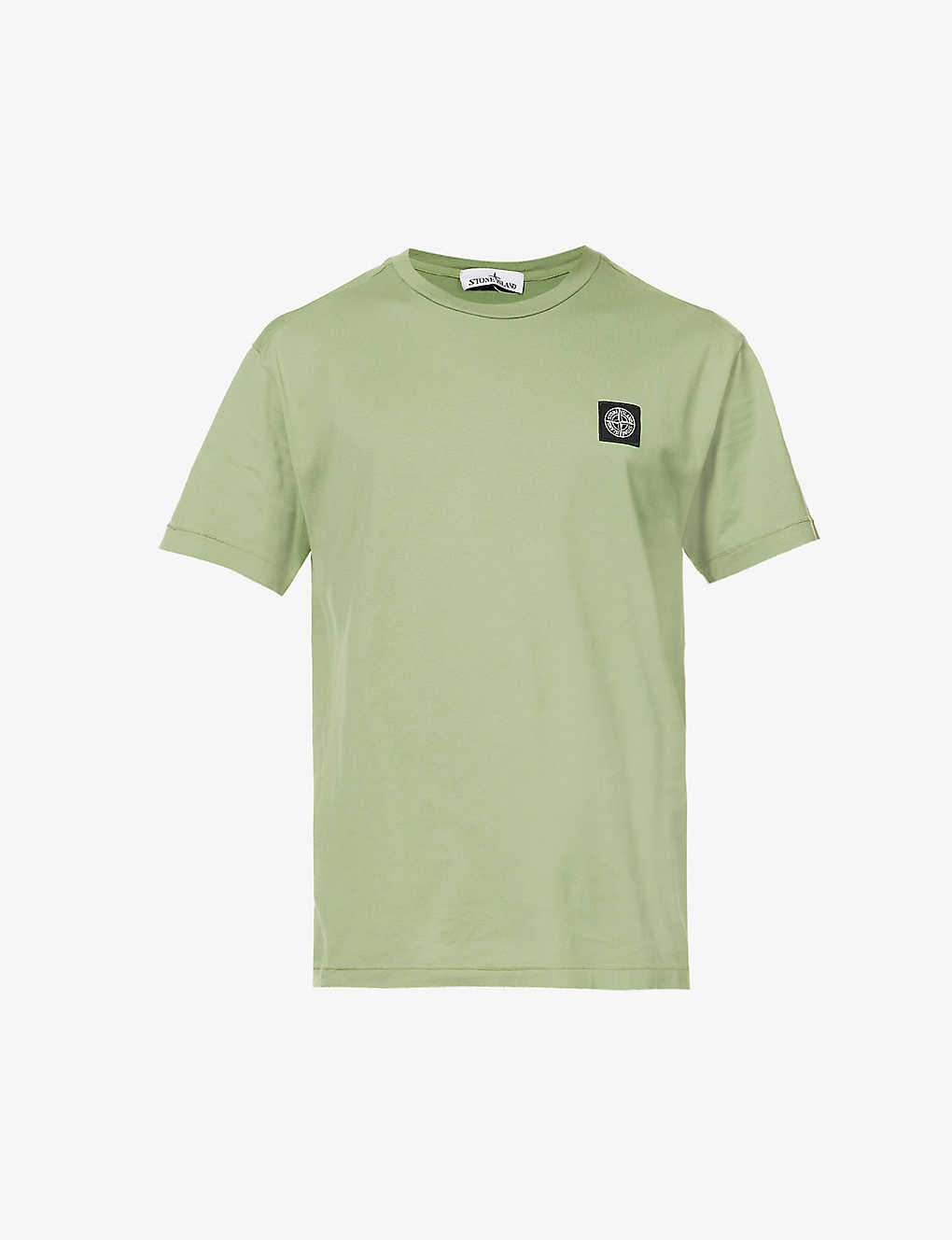 Stone Island Mens Sage Logo-patch Regular-fit Cotton-jersey T-shirt