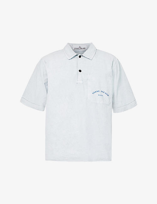 STONE ISLAND: Marina logo-print cotton polo shirt