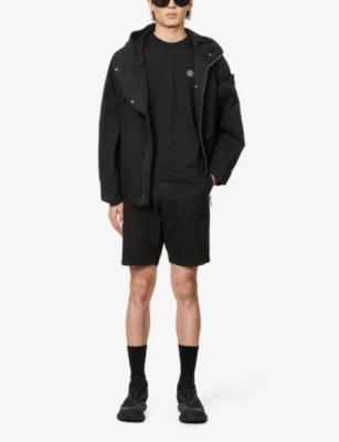Stone Island Short-sleeved T-shirt With Compass Logo Patch In Black