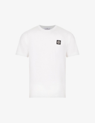 STONE ISLAND: Logo-patch regular-fit cotton-jersey T-shirt