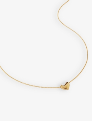 Monica Vinader Womens Gold Heart-charm 18ct Yellow Gold-plated Vermeil Recycled Sterling-silver Pend In Gold