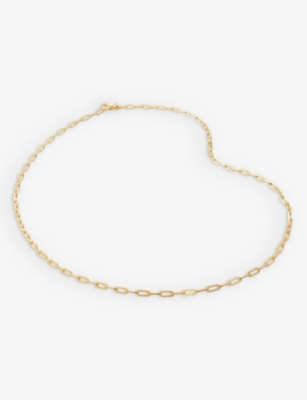 Monica Vinader Womens Gold Mini Paperclip-chain 18ct Yellow Gold-plated Vermeil Recycled Sterling-si