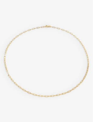 Monica Vinader Womens Gold Mini Paperclip-chain 18ct Yellow Gold-plated Vermeil Recycled Sterling-si