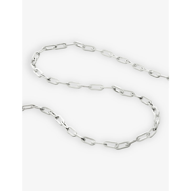 Shop Monica Vinader Women's Silver Mini Paperclip-chain Sterling-silver Choker Necklace