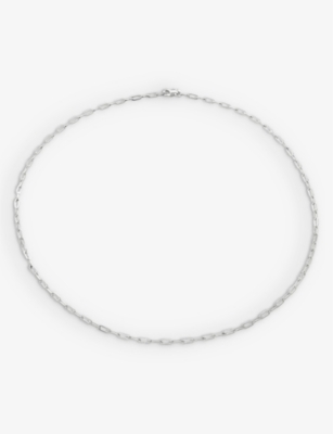 Shop Monica Vinader Women's Silver Mini Paperclip-chain Sterling-silver Choker Necklace