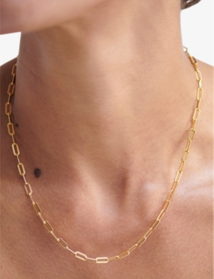 MONICA VINADER: Paperclip-chain 18ct yellow gold-plated vermeil recycled sterling-silver necklace