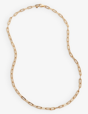 MONICA VINADER: Paperclip-chain 18ct yellow gold-plated vermeil recycled sterling-silver necklace