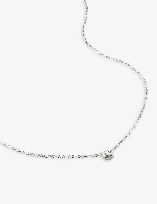 MONICA VINADER: Essential sterling-silver and 0.08ct diamond pendant necklace