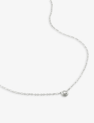 Monica Vinader Womens Silver Essential Sterling-silver And 0.08ct Diamond Pendant Necklace