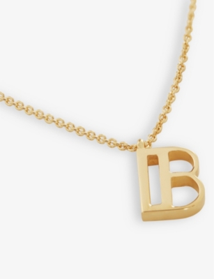 Monica Vinader Womens Gold B Letter-charm 18ct Yellow Gold-plated Vermeil Recycled Sterling-silver P In Gold