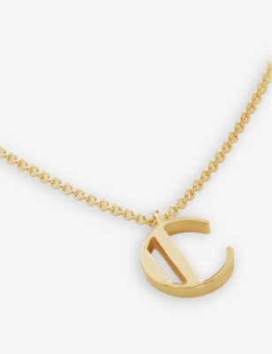 Shop Monica Vinader Womens Gold C Letter-charm 18ct Yellow Gold-plated Vermeil Recycled Sterling-silver P