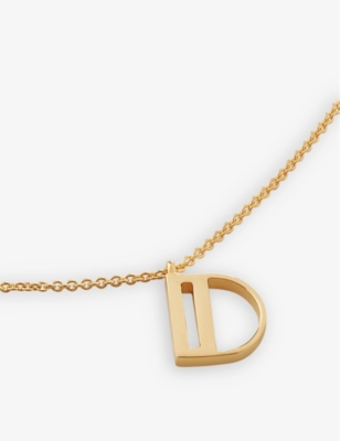 Monica Vinader Womens Gold D Letter-charm 18ct Yellow Gold-plated Vermeil Recycled Sterling-silver P In Gold
