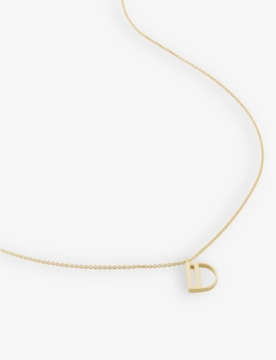 Monica Vinader Womens Gold D Letter-charm 18ct Yellow Gold-plated Vermeil Recycled Sterling-silver P In Gold
