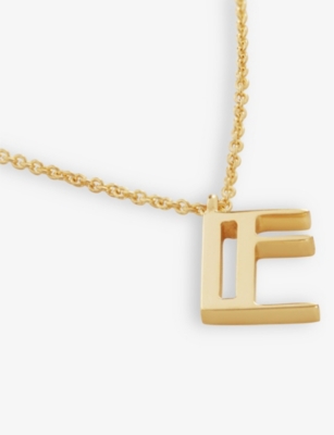 Monica Vinader Womens Gold E Letter-charm 18ct Yellow Gold-plated Vermeil Recycled Sterling-silver P In Gold