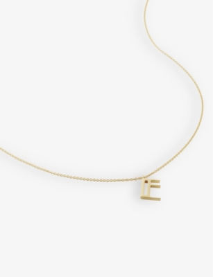 Monica Vinader Womens Gold E Letter-charm 18ct Yellow Gold-plated Vermeil Recycled Sterling-silver P In Gold