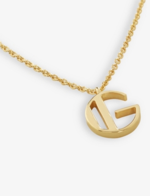 Monica Vinader Womens Gold G Letter-charm 18ct Yellow Gold-plated Vermeil Recycled Sterling-silver P In Gold