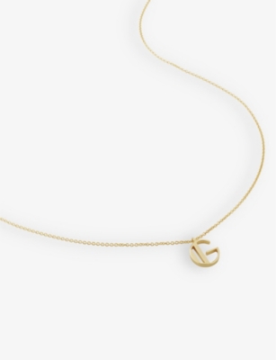 Monica Vinader Womens Gold G Letter-charm 18ct Yellow Gold-plated Vermeil Recycled Sterling-silver P In Gold