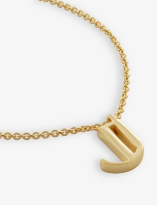 MONICA VINADER: J letter-charm 18ct yellow gold-plated vermeil recycled sterling-silver pendant necklace
