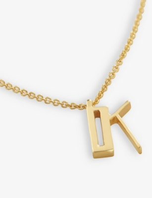Monica Vinader Womens Gold K Letter-charm 18ct Yellow Gold-plated Vermeil Recycled Sterling-silver P In Gold