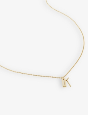 MONICA VINADER: K letter-charm 18ct yellow gold-plated vermeil sterling-silver pendant necklace