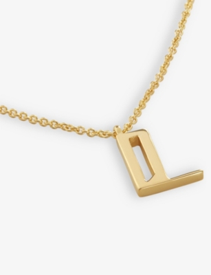 Monica Vinader Womens Gold L Letter-charm 18ct Yellow Gold-plated Vermeil Recycled Sterling-silver P In Gold