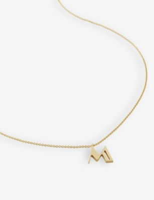 MONICA VINADER: M letter-charm 18ct yellow gold-plated vermeil sterling-silver pendant necklace