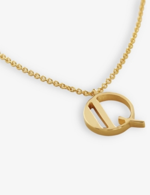 Monica Vinader Womens Gold Q Letter-charm 18ct Yellow Gold-plated Vermeil Recycled Sterling-silver P In Gold