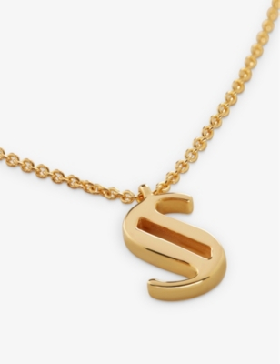 Monica Vinader Womens Gold S Letter-charm 18ct Yellow Gold-plated Vermeil Recycled Sterling-silver P In Gold