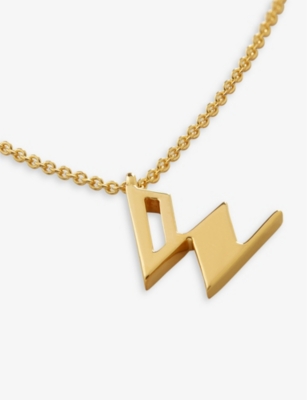 Monica Vinader Womens Gold W Letter-charm Recycled 18ct Yellow Gold-plated Vermeil Sterling-silver P In Gold