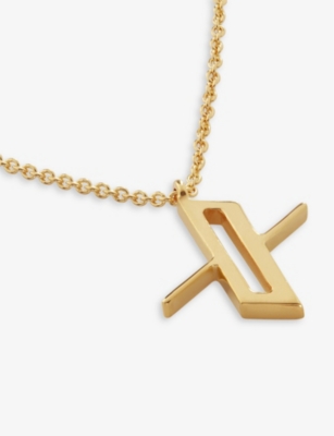 Shop Monica Vinader Women's Gold X Letter-charm Recycled 18ct Yellow Gold-plated Vermeil Sterling-silver