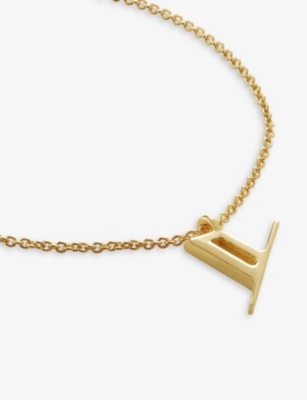 Monica Vinader Womens Gold Y Letter-charm Recycled 18ct Yellow Gold-plated Vermeil Sterling-silver P In Gold