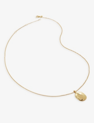 MONICA VINADER: ID locket-charm 18ct gold-plated vermeil sterling-silver necklace