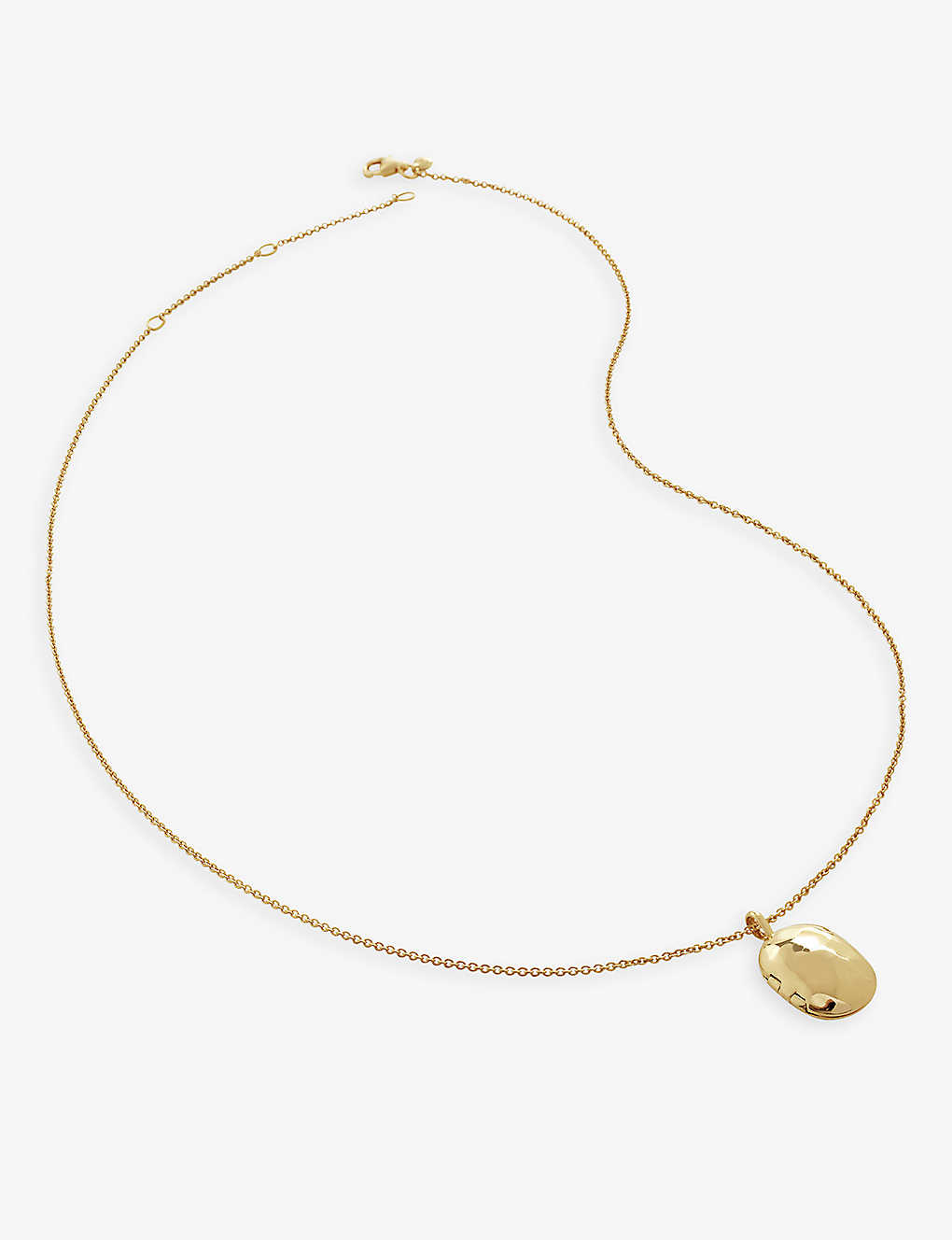 Monica Vinader Womens Gold Id Locket-charm 18ct Gold-plated Vermeil Sterling-silver Necklace