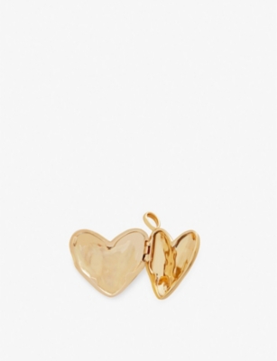 Monica Vinader Womens Gold Heart Shaped Recycled 18ct Yellow Gold-plated Vermeil Sterling-silver Loc In Gold