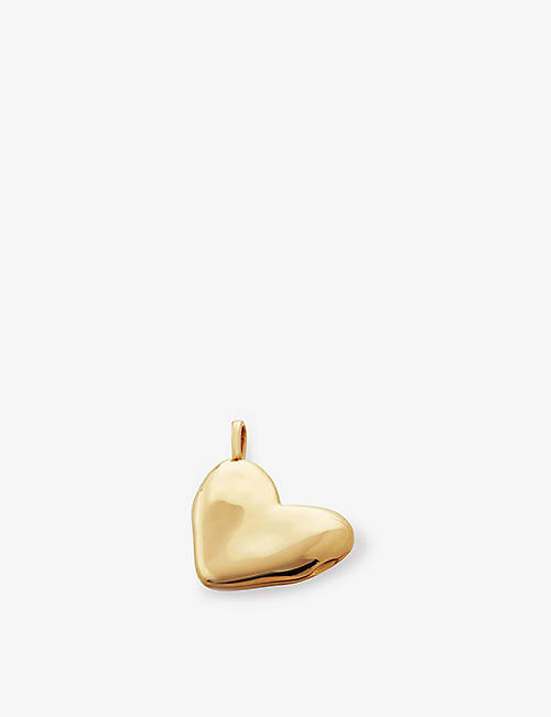 MONICA VINADER: Heart shaped recycled 18ct yellow gold-plated vermeil sterling-silver locket pendant