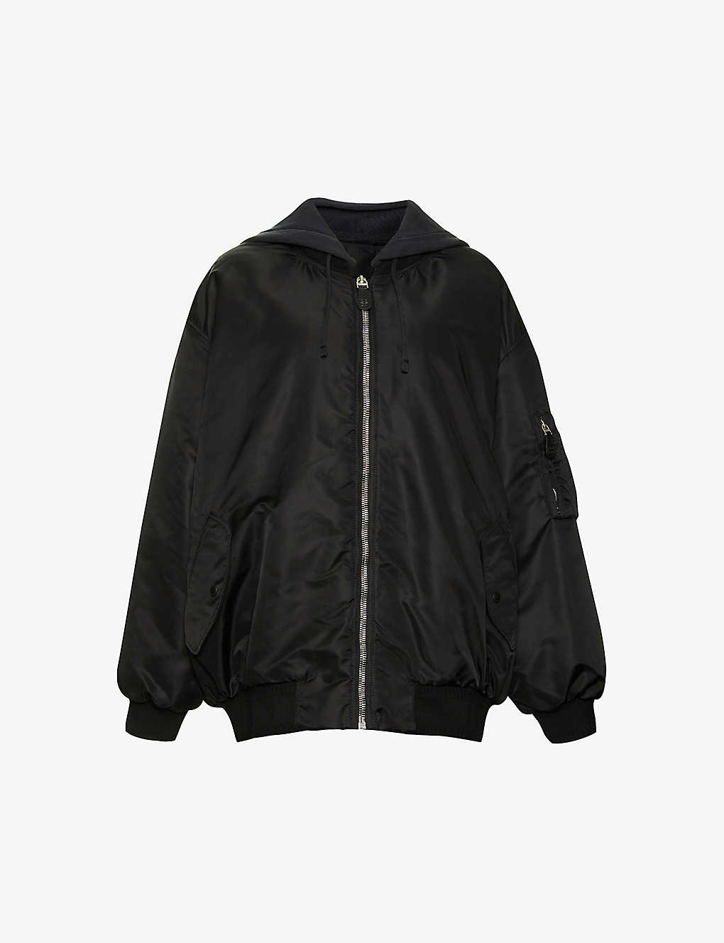 Shop Givenchy Women's Black Hooded Relaxed-fit Shell Jacket