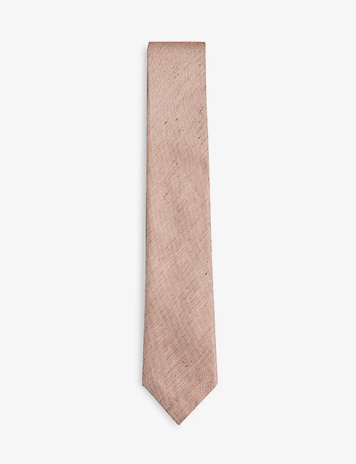 TED BAKER: Jamzez textured silk and linen-blend tie