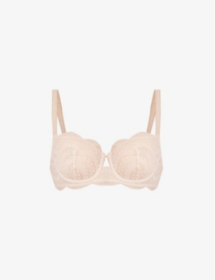 Dolce & Gabbana Satin Balconette Bra In Natural White