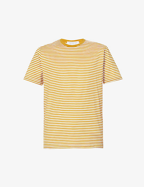 SUNSPEL: Striped crew-neck cotton T-shirt