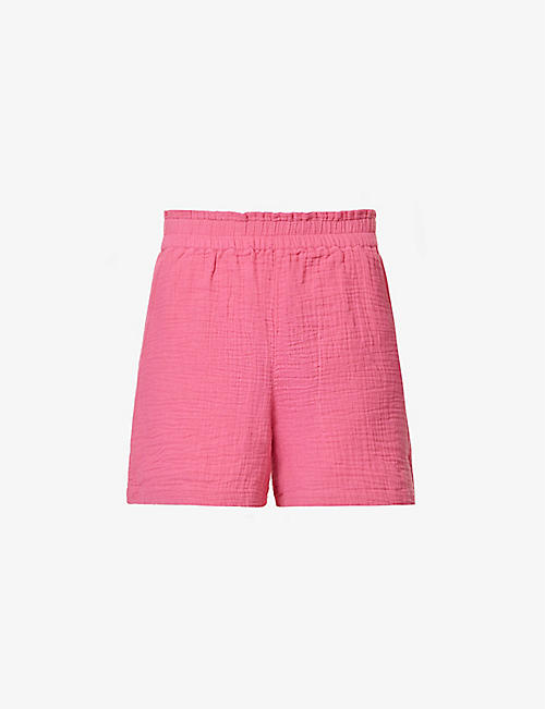 RAILS: Leighton textured-weave mid-rise organic-cotton shorts