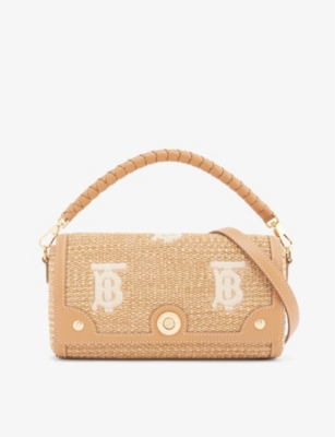 Note woven and leather shoulder bag