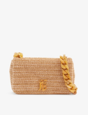 Burberry Small Note TB Raffia Shoulder Bag