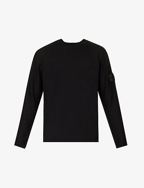 STONE ISLAND SHADOW PROJECT: Brand-badge raglan-sleeve regular-fit cotton-knit jumper