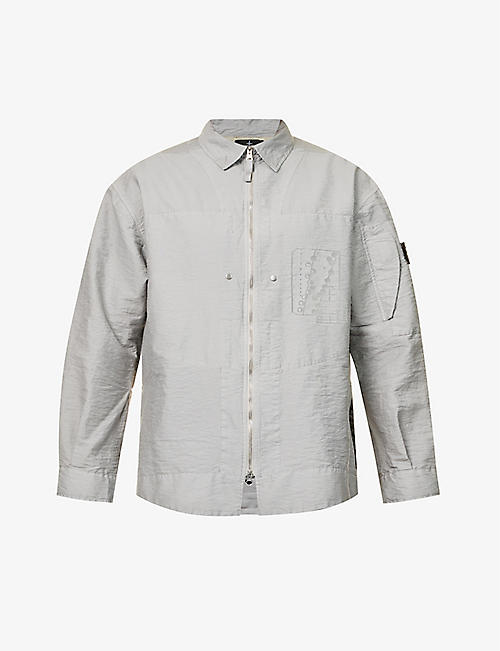 STONE ISLAND SHADOW PROJECT: Brand-badge relaxed-fit cotton-blend over-shirt