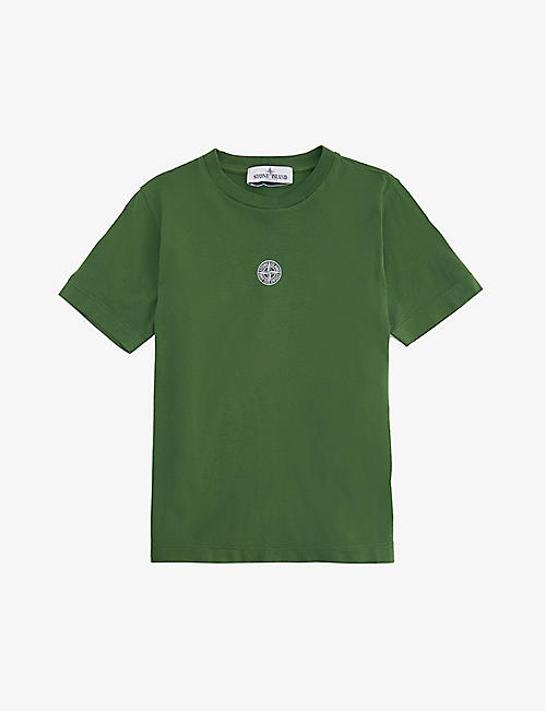 STONE ISLAND: Logo-print short-sleeve cotton-jersey T-shirt 4-12 years