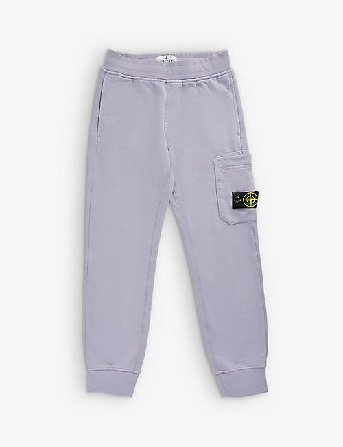 STONE ISLAND: Brand-patch cotton-jersey jogging bottoms 6-8 years